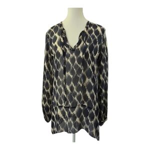 Club Monaco 💯% Silk  Long Sleeve Blouse, Sz S (Ptp 19")